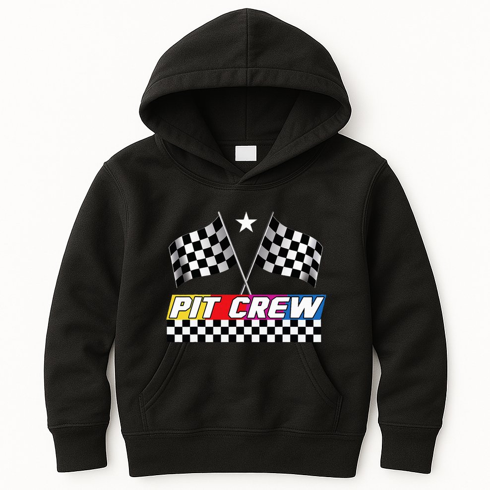 Pit Crew Racing Day For Stock Car Race Day Parties Kids Hoodie