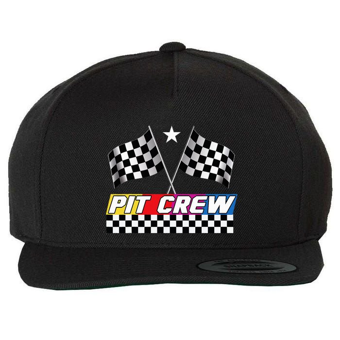 Pit Crew Racing Day For Stock Car Race Day Parties Wool Snapback Cap