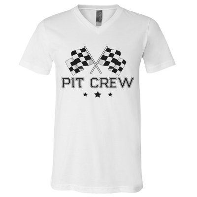 Pit Crew Racing Car V-Neck T-Shirt