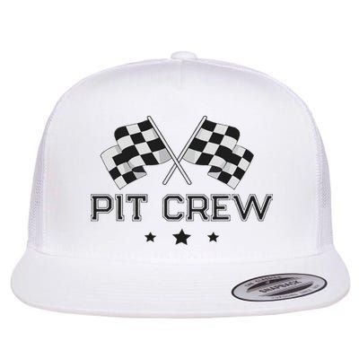 Pit Crew Racing Car Flat Bill Trucker Hat