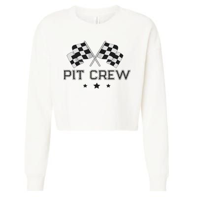 Pit Crew Racing Car Cropped Pullover Crew
