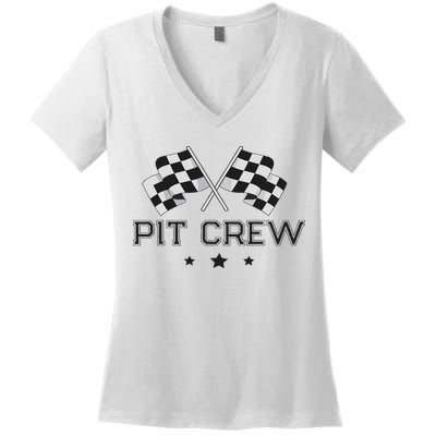 Pit Crew Racing Car Women's V-Neck T-Shirt