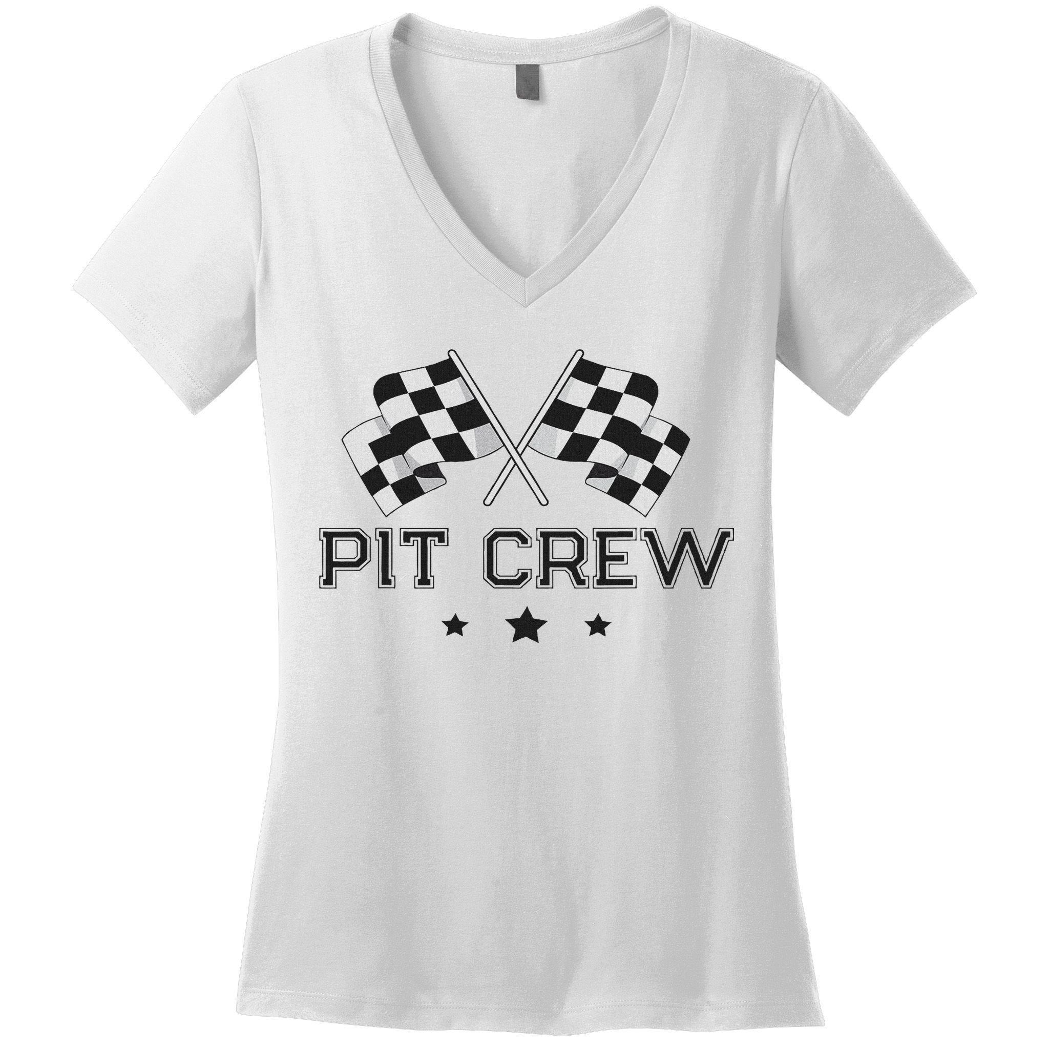 Pit Crew Racing Car Women's V-Neck T-Shirt