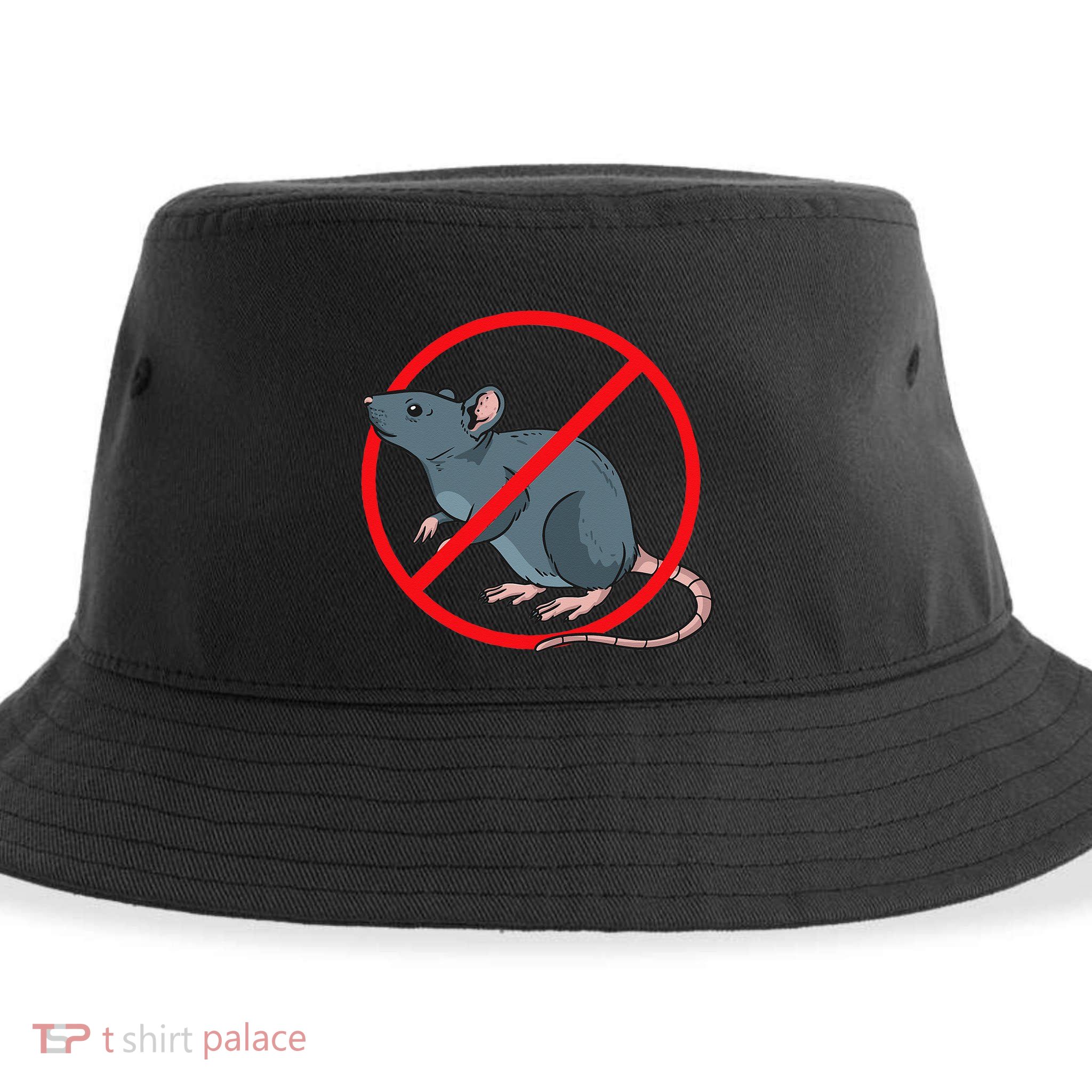 Pest Control Rat Exterminator No Rat Sign Sustainable Bucket Hat