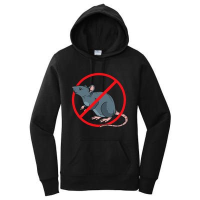 Pest Control Rat Exterminator No Rat Sign Women's Pullover Hoodie