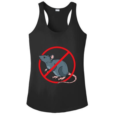 Pest Control Rat Exterminator No Rat Sign Ladies PosiCharge Competitor Racerback Tank