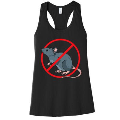 Pest Control Rat Exterminator No Rat Sign Women's Racerback Tank