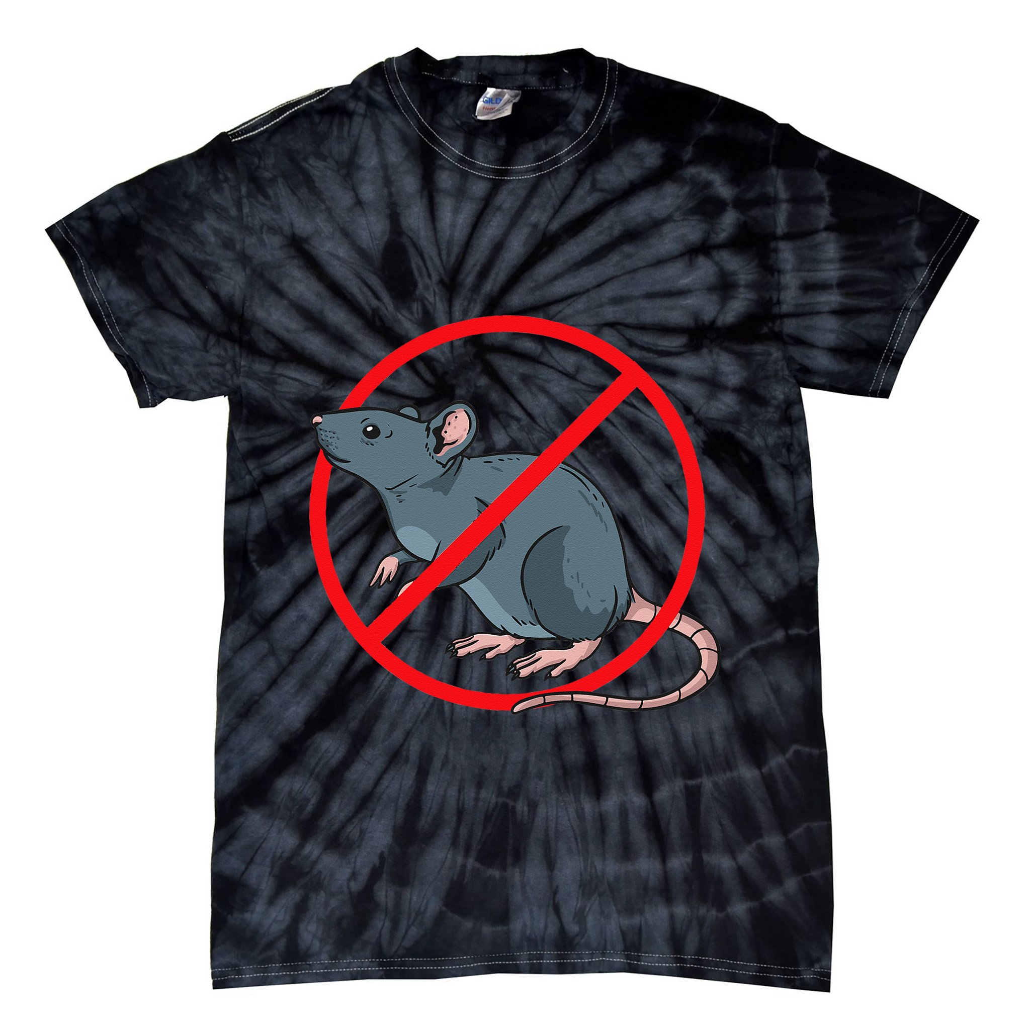 Pest Control Rat Exterminator No Rat Sign Tie-Dye T-Shirt