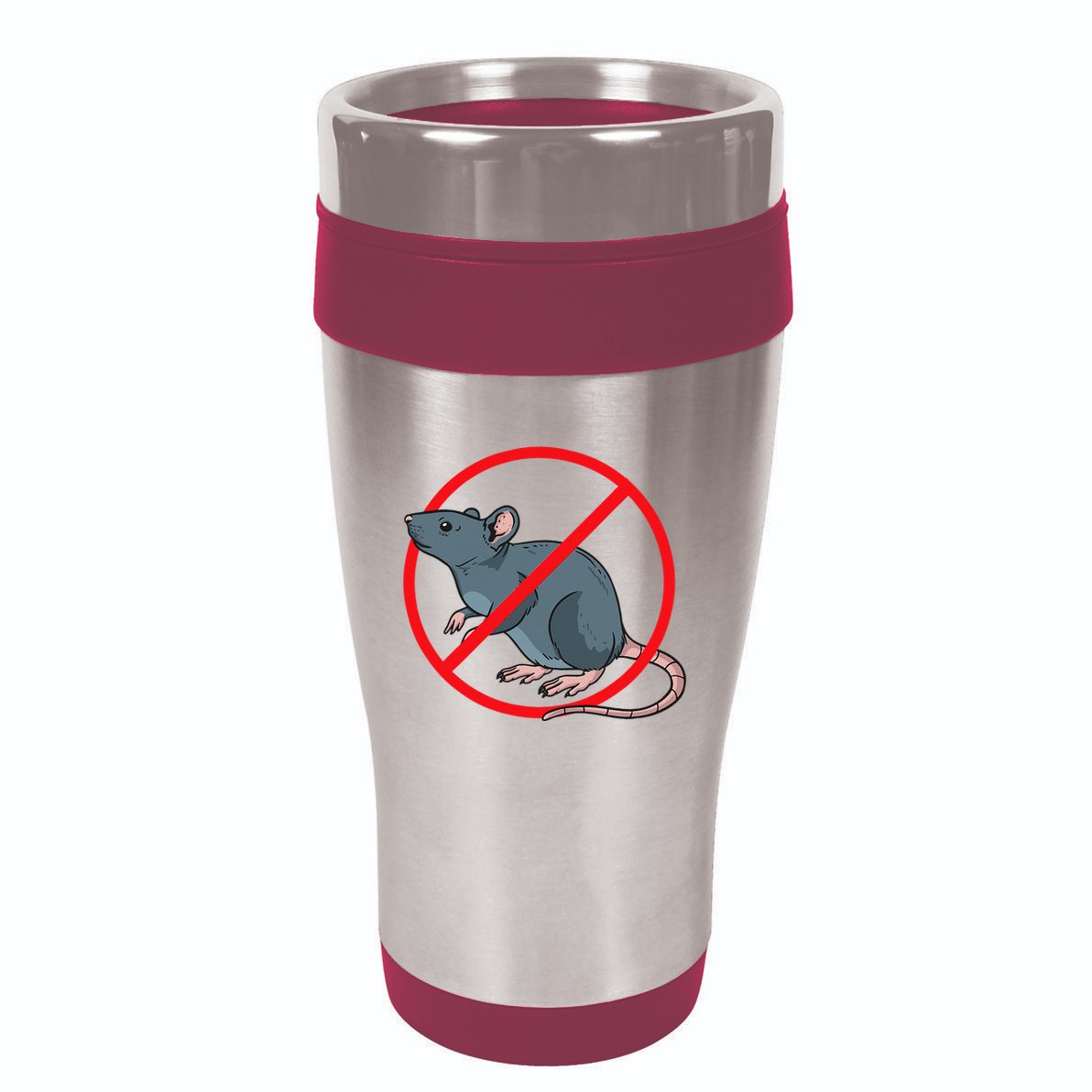 Pest Control Rat Exterminator No Rat Sign 16oz Travel Tumbler