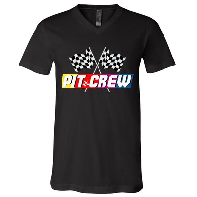 Pit Crew Racing Car Lover V-Neck T-Shirt