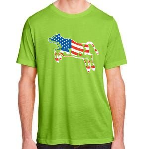 Patriotic Cow Red White And Moo Blue Usa Funny Flag 4th July Gift Adult ChromaSoft Performance T-Shirt