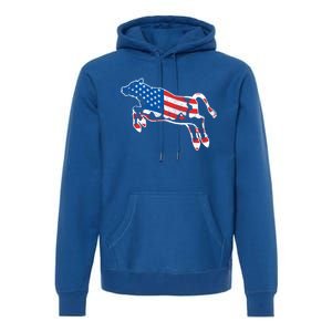 Patriotic Cow Red White And Moo Blue Usa Funny Flag 4th July Gift Premium Hoodie