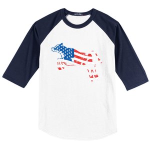 Patriotic Cow Red White And Moo Blue Usa Funny Flag 4th July Gift Baseball Sleeve Shirt