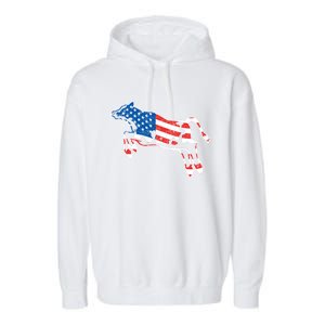 Patriotic Cow Red White And Moo Blue Usa Funny Flag 4th July Gift Garment-Dyed Fleece Hoodie