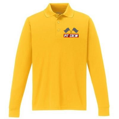 Pit Crew Race Car Hosting Parties Performance Long Sleeve Polo