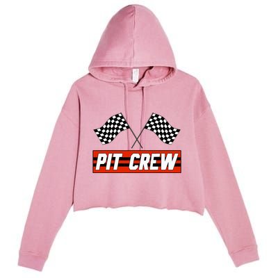 Pit Crew Race Car Hosting Parties Crop Fleece Hoodie