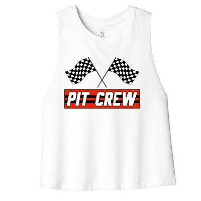 Pit Crew Race Car Hosting Parties Women's Racerback Cropped Tank