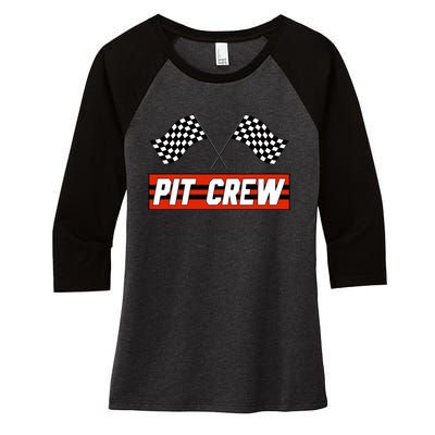 Pit Crew Race Car Hosting Parties Women's Tri-Blend 3/4-Sleeve Raglan Shirt