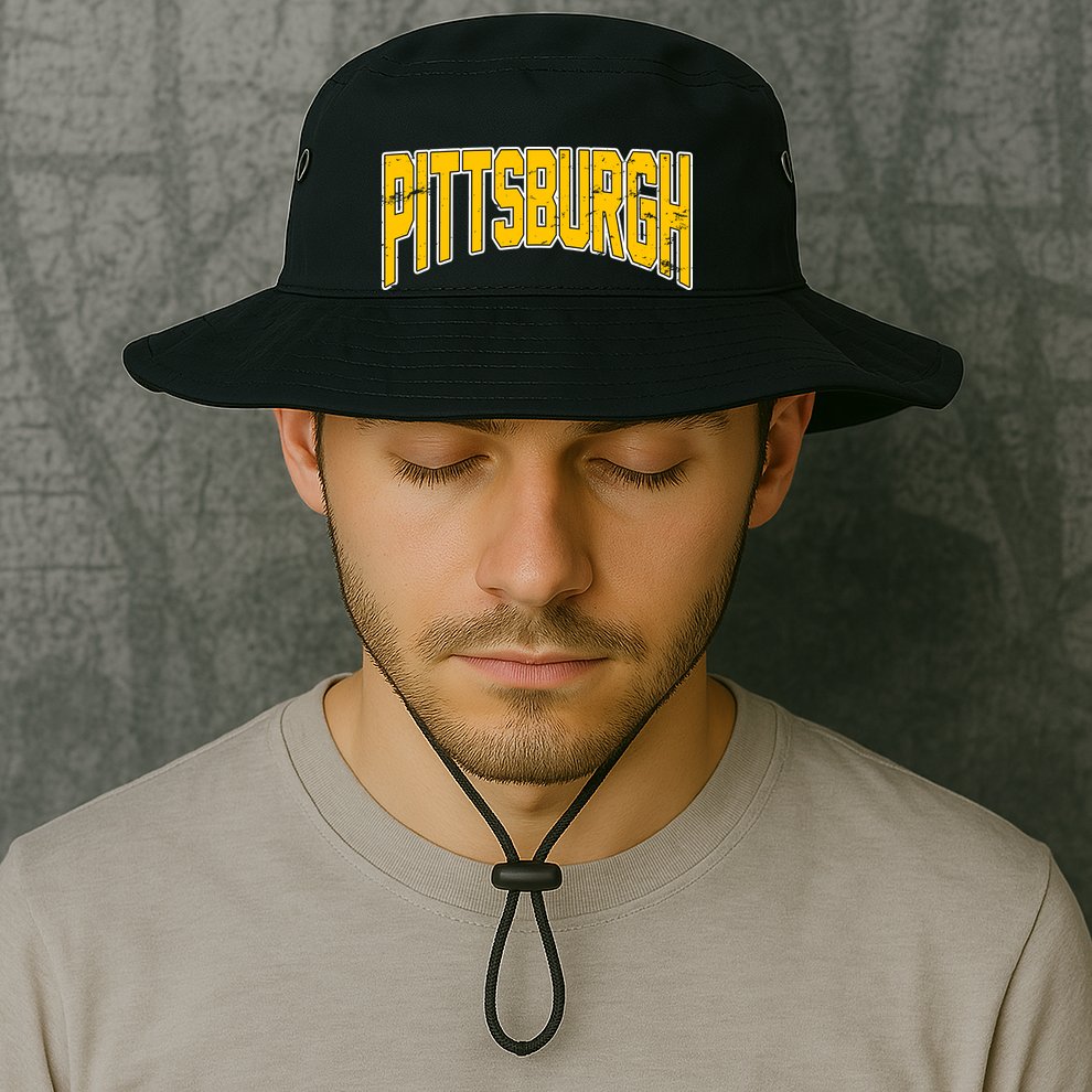 Pittsburgh City Retro Vintage Bucket Hat