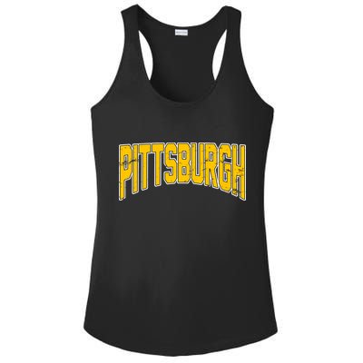 Pittsburgh City Retro Vintage Ladies PosiCharge Competitor Racerback Tank