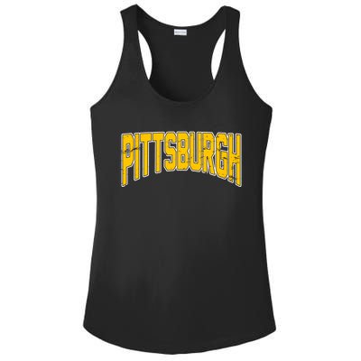 Pittsburgh City Retro Vintage Ladies PosiCharge Competitor Racerback Tank