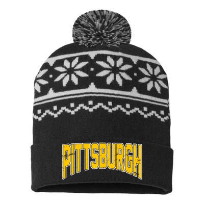 Pittsburgh City Retro Vintage USA-Made Snowflake Beanie