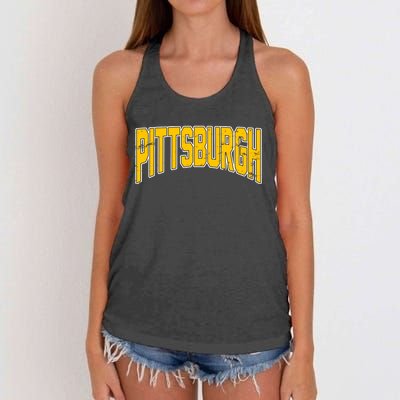 Pittsburgh City Retro Vintage Women's Knotted Racerback Tank