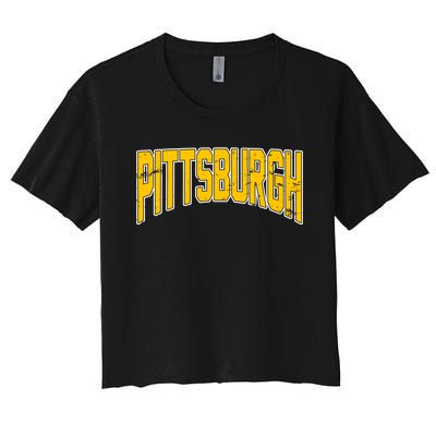 Pittsburgh City Retro Vintage Women's Crop Top Tee