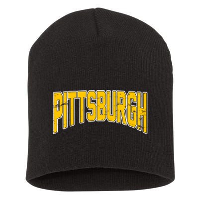 Pittsburgh City Retro Vintage Short Acrylic Beanie