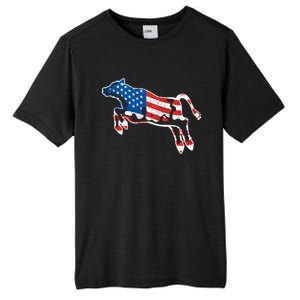 Patriotic Cow Red White And Moo Blue Usa Funny Flag 4th July Gift Tall Fusion ChromaSoft Performance T-Shirt