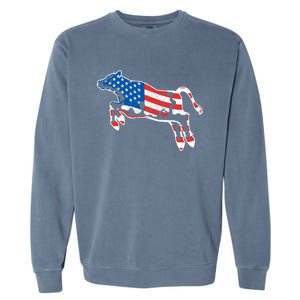 Patriotic Cow Red White And Moo Blue Usa Funny Flag 4th July Gift Garment-Dyed Sweatshirt