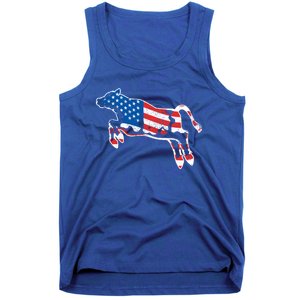 Patriotic Cow Red White And Moo Blue Usa Funny Flag 4th July Gift Tank Top