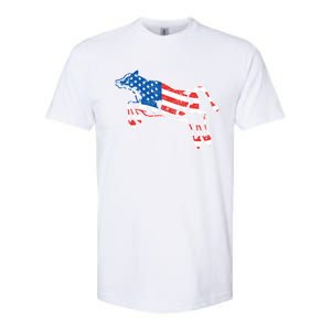 Patriotic Cow Red White And Moo Blue Usa Funny Flag 4th July Gift Softstyle CVC T-Shirt