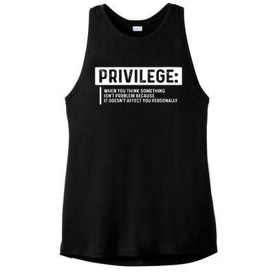 Privilege, Civil Rights, Equality VNeck Ladies PosiCharge Tri-Blend Wicking Tank