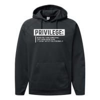 Privilege, Civil Rights, Equality VNeck Performance Fleece Hoodie