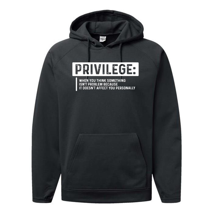 Privilege, Civil Rights, Equality VNeck Performance Fleece Hoodie