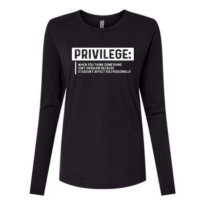 Privilege, Civil Rights, Equality VNeck Womens Cotton Relaxed Long Sleeve T-Shirt