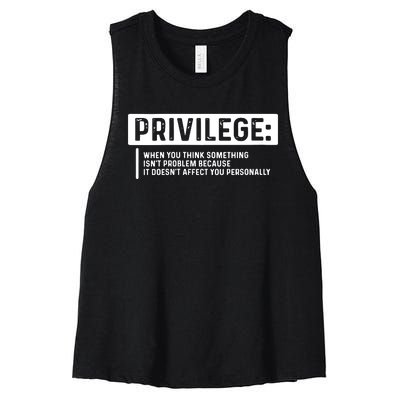 Privilege, Civil Rights, Equality VNeck Women's Racerback Cropped Tank