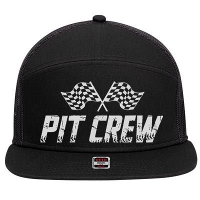 Pit Crew Race Car 7 Panel Mesh Trucker Snapback Hat