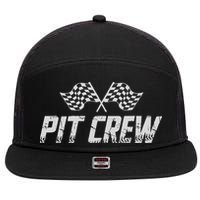 Pit Crew Race Car 7 Panel Mesh Trucker Snapback Hat
