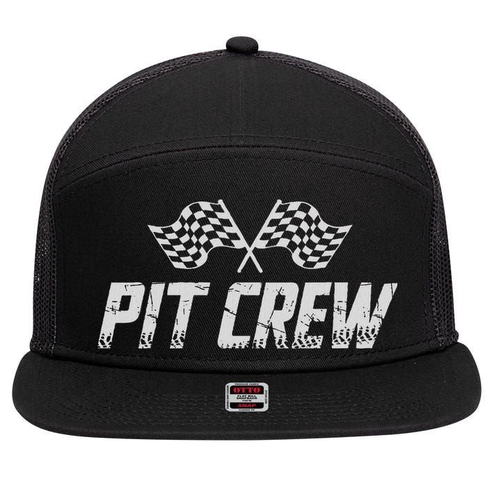 Pit Crew Race Car 7 Panel Mesh Trucker Snapback Hat