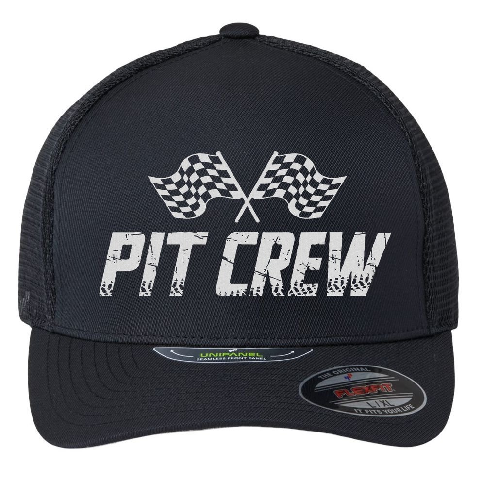 Pit Crew Race Car Flexfit Unipanel Trucker Cap