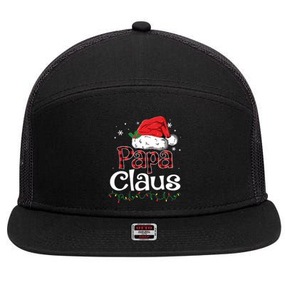 Papa Claus Santa Funny Christmas Pajama Matching Family 7 Panel Mesh Trucker Snapback Hat