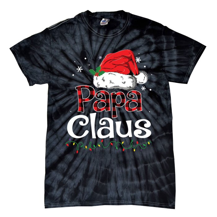 Papa Claus Santa Funny Christmas Pajama Matching Family Tie-Dye T-Shirt