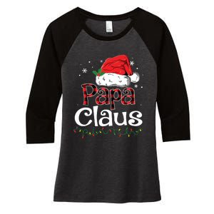 Papa Claus Santa Funny Christmas Pajama Matching Family Women's Tri-Blend 3/4-Sleeve Raglan Shirt