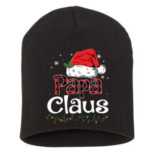 Papa Claus Santa Funny Christmas Pajama Matching Family Short Acrylic Beanie