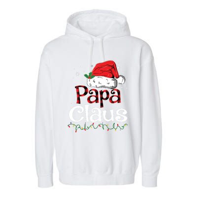 Papa Claus Santa Funny Christmas Pajama Matching Family Garment-Dyed Fleece Hoodie