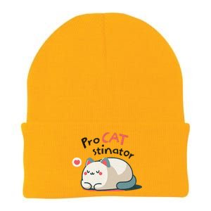 Pro Cat Stinator Adorable Lazy Cat Design Knit Cap Winter Beanie