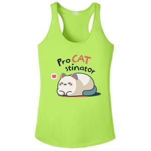 Pro Cat Stinator Adorable Lazy Cat Design Ladies PosiCharge Competitor Racerback Tank