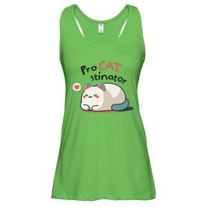 Pro Cat Stinator Adorable Lazy Cat Design Ladies Essential Flowy Tank